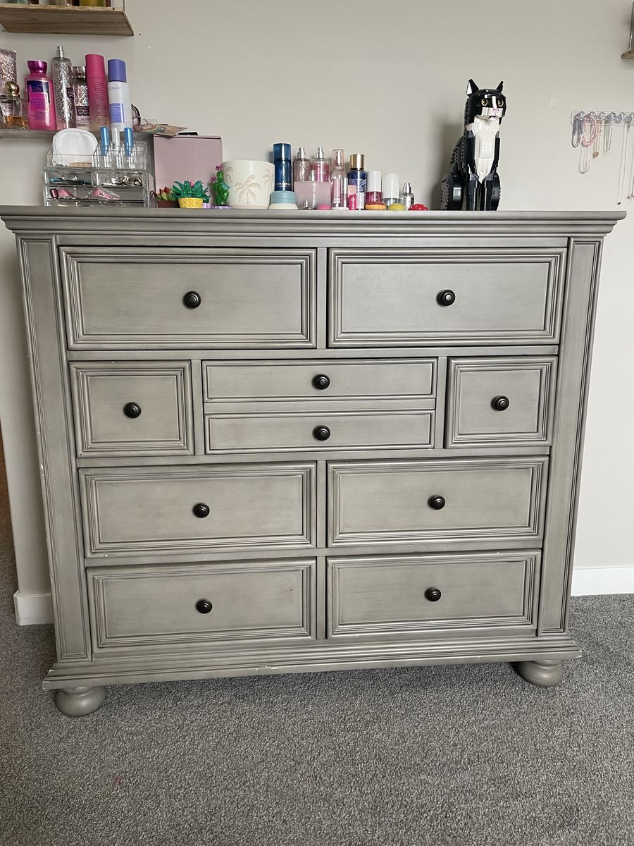 Grey Solid Wood Dresser! 