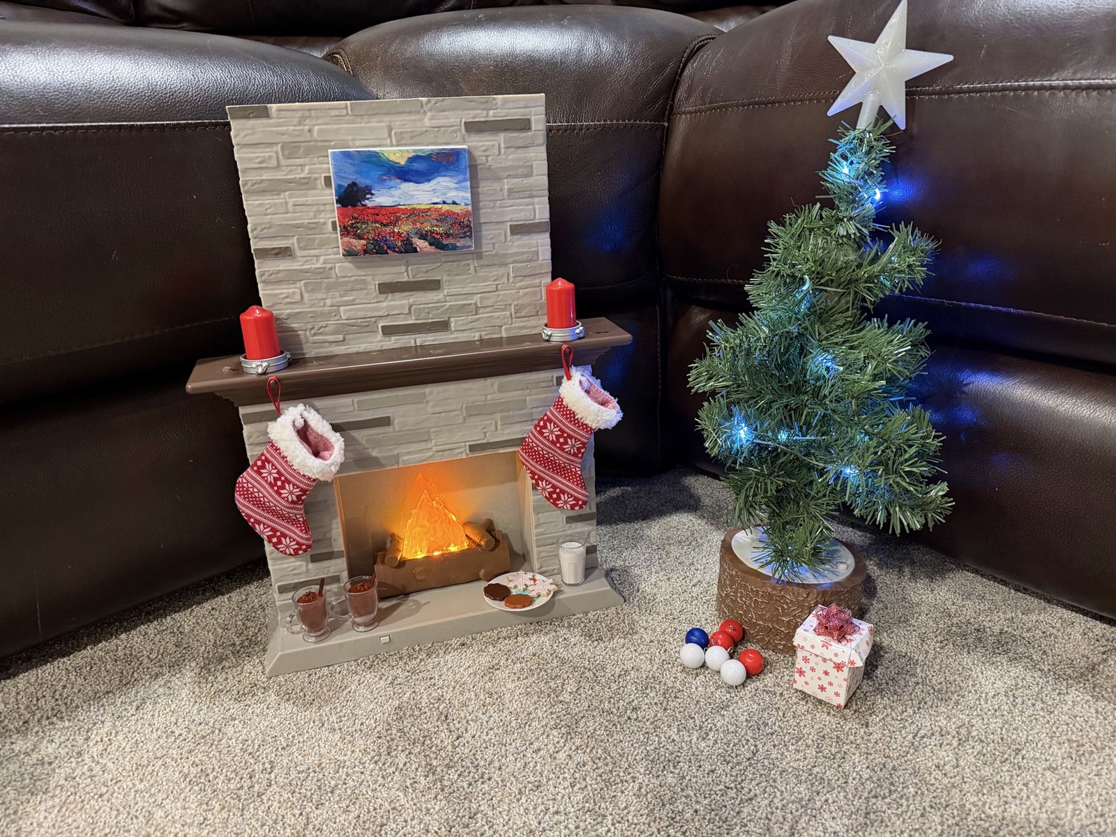 Our Generation (Target) Doll Holiday Fireplace & Christmas Tree Set with Accessories