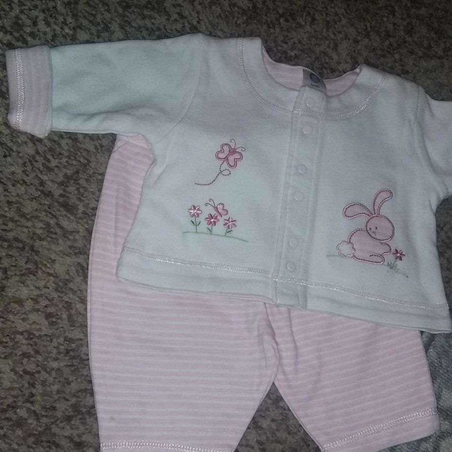 2 PIECE PINK BUNNY OUTFIT 0-3 MOS