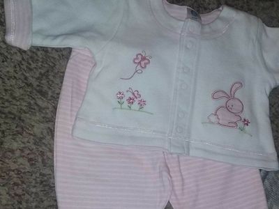 2 PIECE PINK BUNNY OUTFIT 0-3 MOS