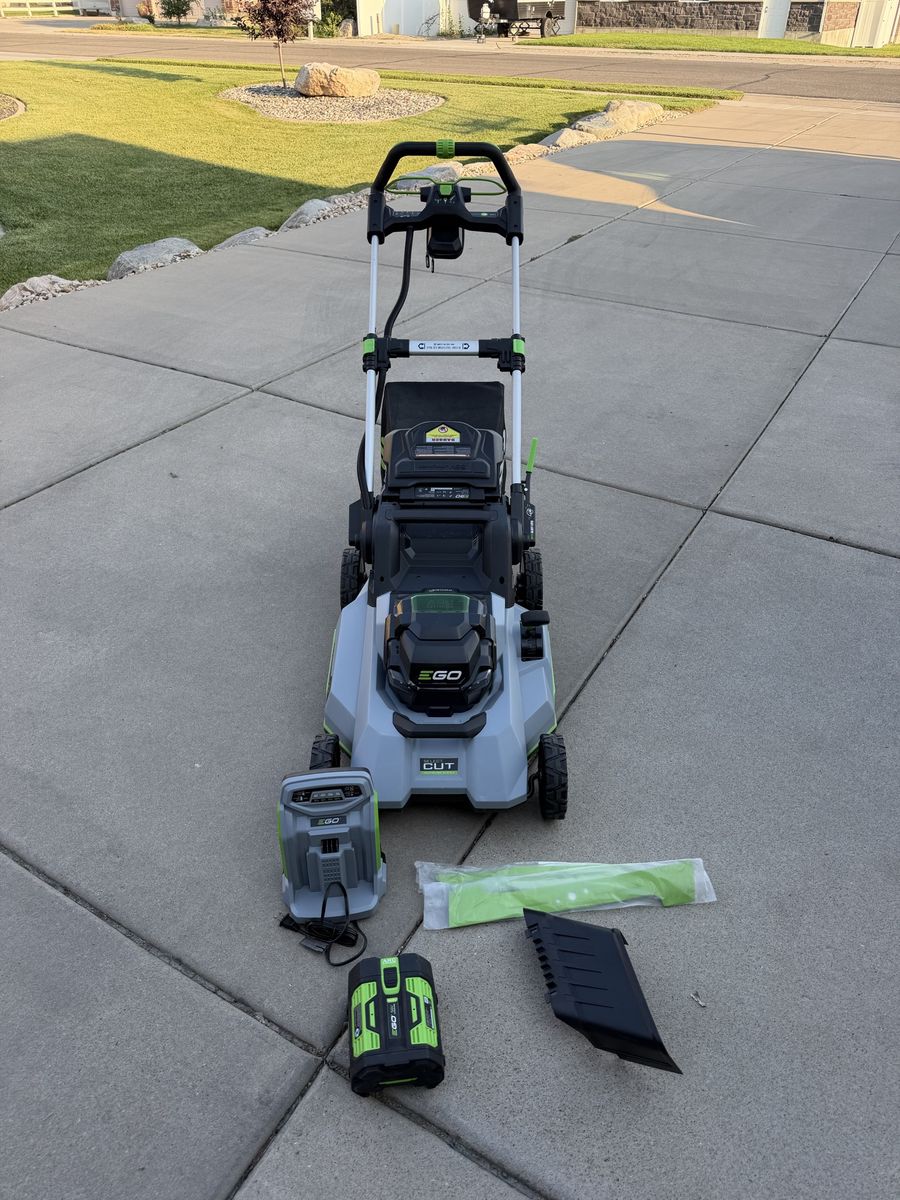 Ego self-propelled dual blade mower
