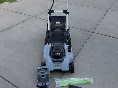 Ego self-propelled dual blade mower