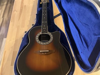 Ovation 1778T Acoustic-Electric Guitar, Sunburst Finish, w/ Hard Case & Tuner