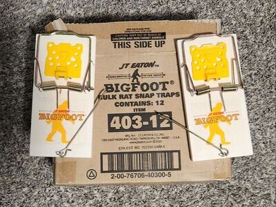 12-Pack Bigfoot Rat Size Snap Trap with Expanded Trigger – Heavy-Duty