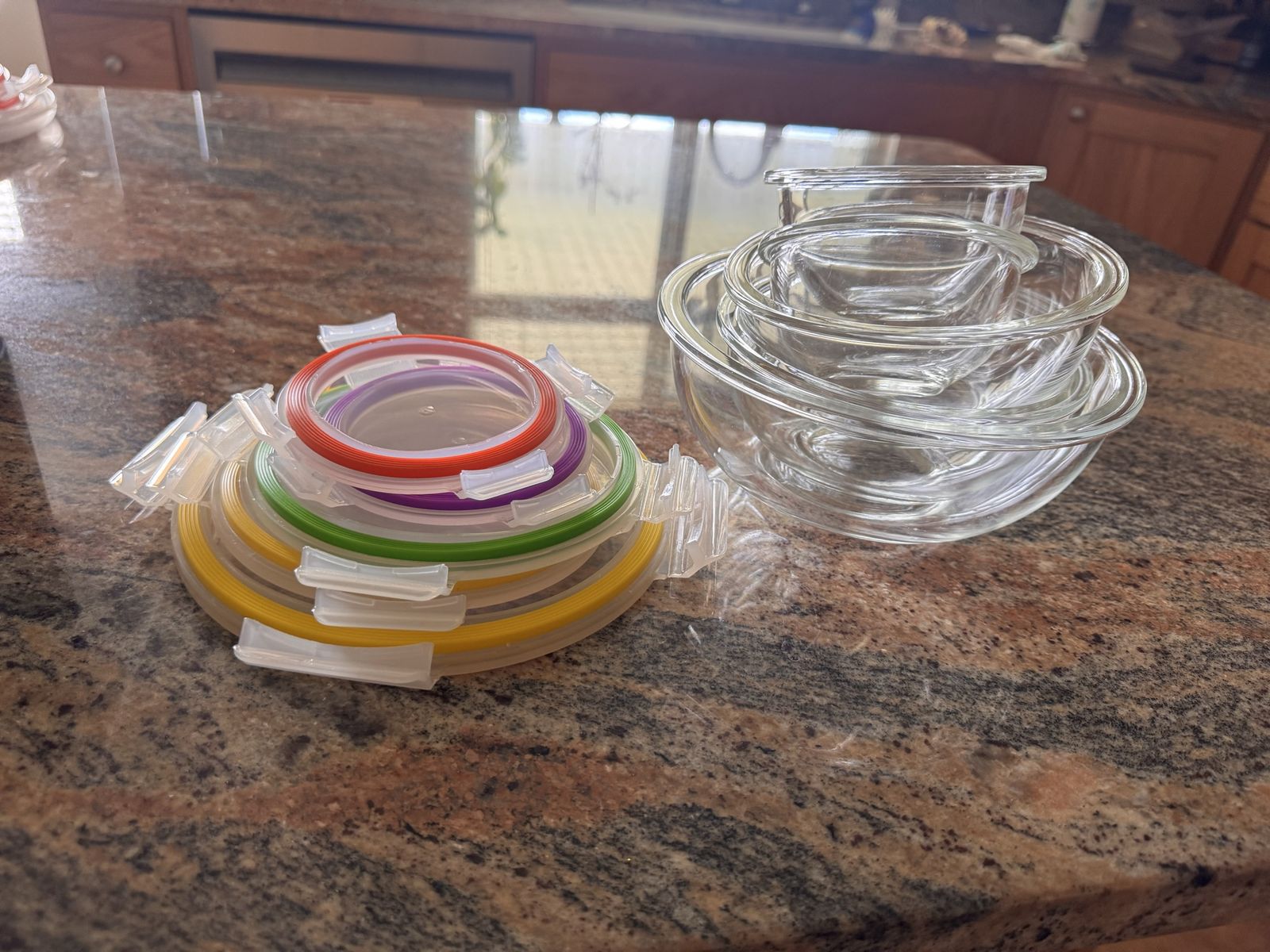 Small glass bowls with lids