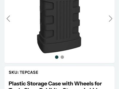 Displays2Go TEPCASE Plastic Storage Case w/ Wheels for Trade Show Exhibits - Black