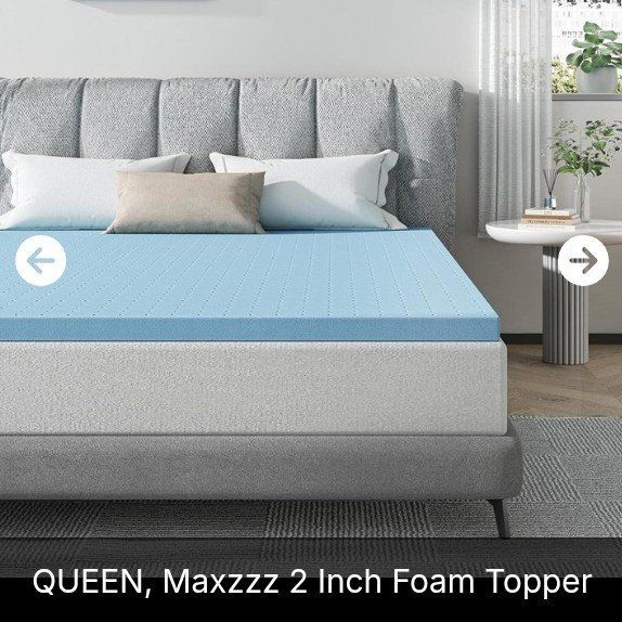2" Queen Memory Foam Mattress Topper (NEW)