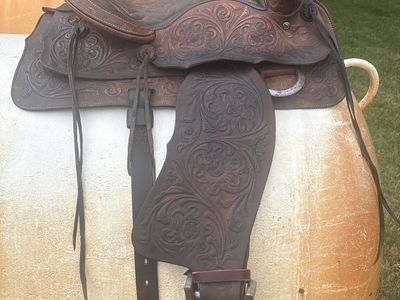 14.5 inch Texas Brahma Brand Saddle
