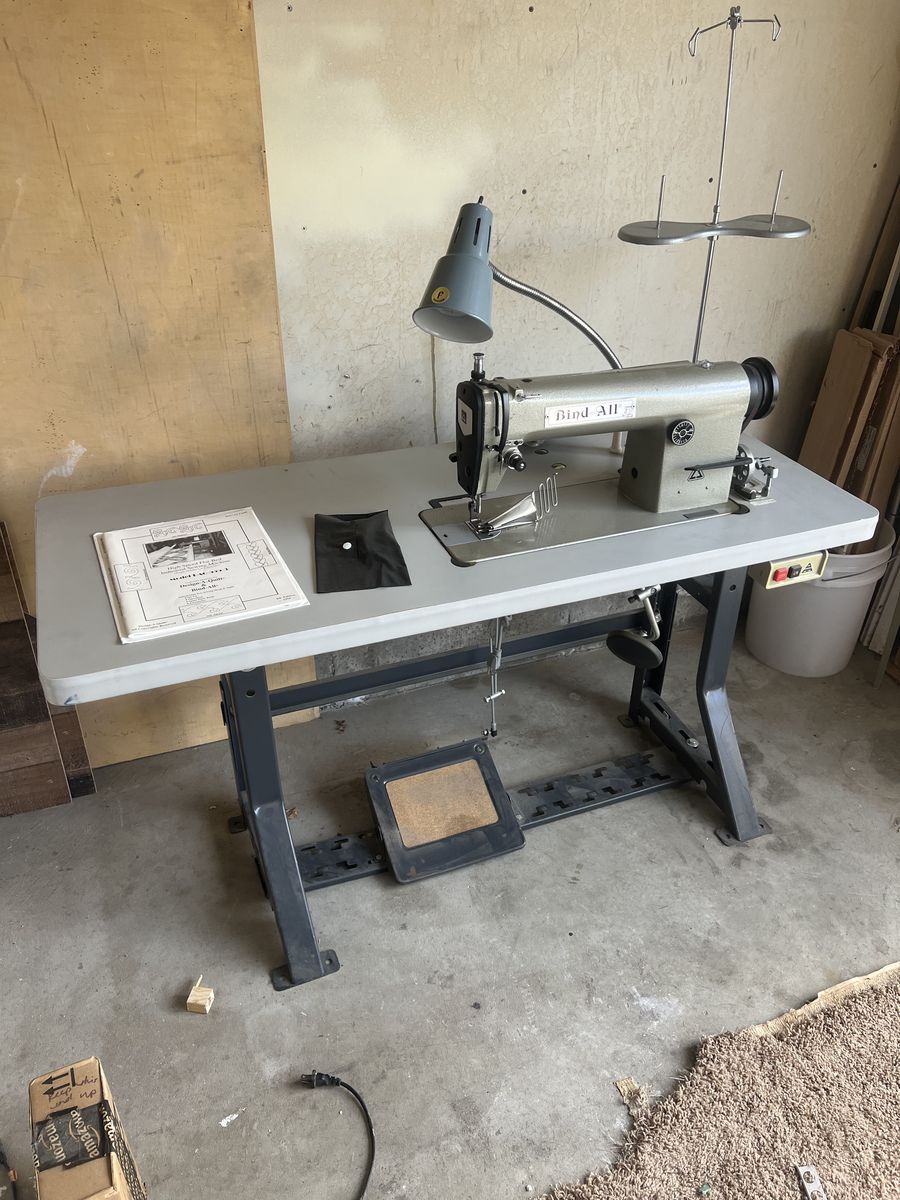 Industrial Sewing Machine With Binding Attachment