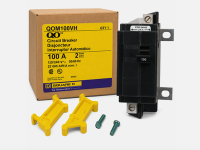 Square D QOM100VH 100 Amp 2 Pole Main Circuit Breaker 120/240V 22kA w/ Hardware