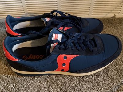 Saucony Blue and Red Retro Sneakers Men's Size 11