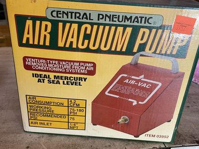 Air vacuum pump for auto shop