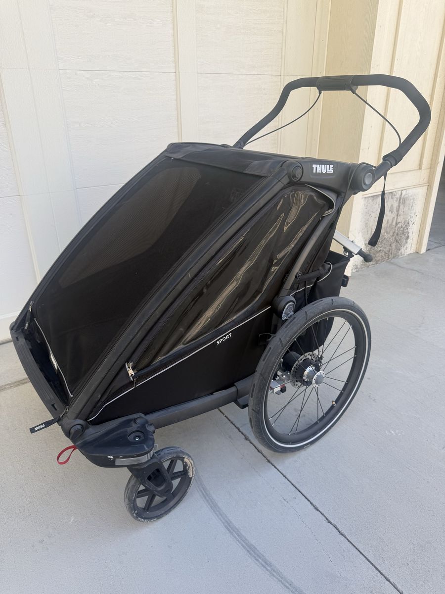 Thule Chariot Sport 2-in-1 Double Child Carrier & Stroller - Black, Excellent Condition