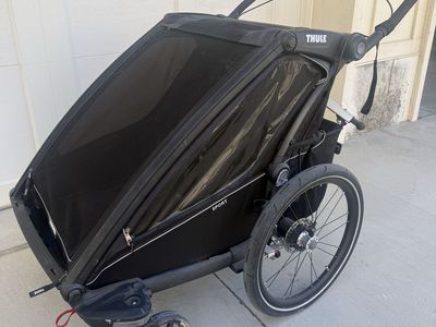 Thule Chariot Sport 2-in-1 Double Child Carrier & Stroller - Black, Excellent Condition
