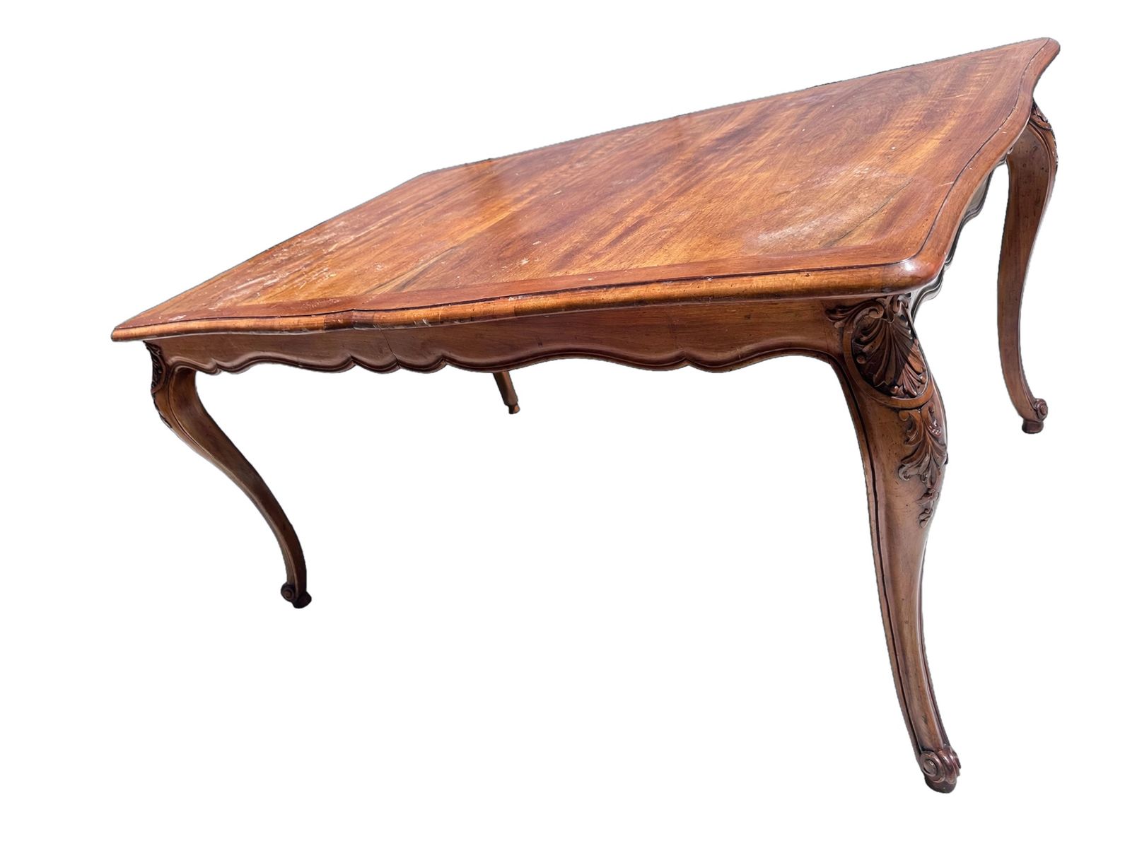 Vintage French Provincial Style Carved Wood Dining Table