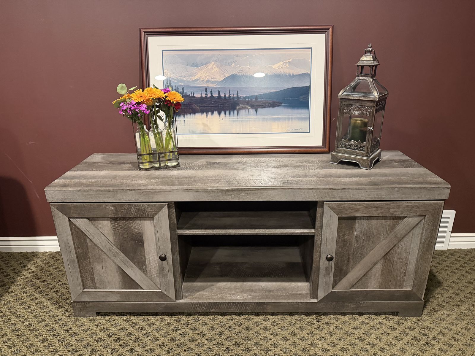 Furniture Row Weathered Gray Farmhouse TV Stand / Media Console
