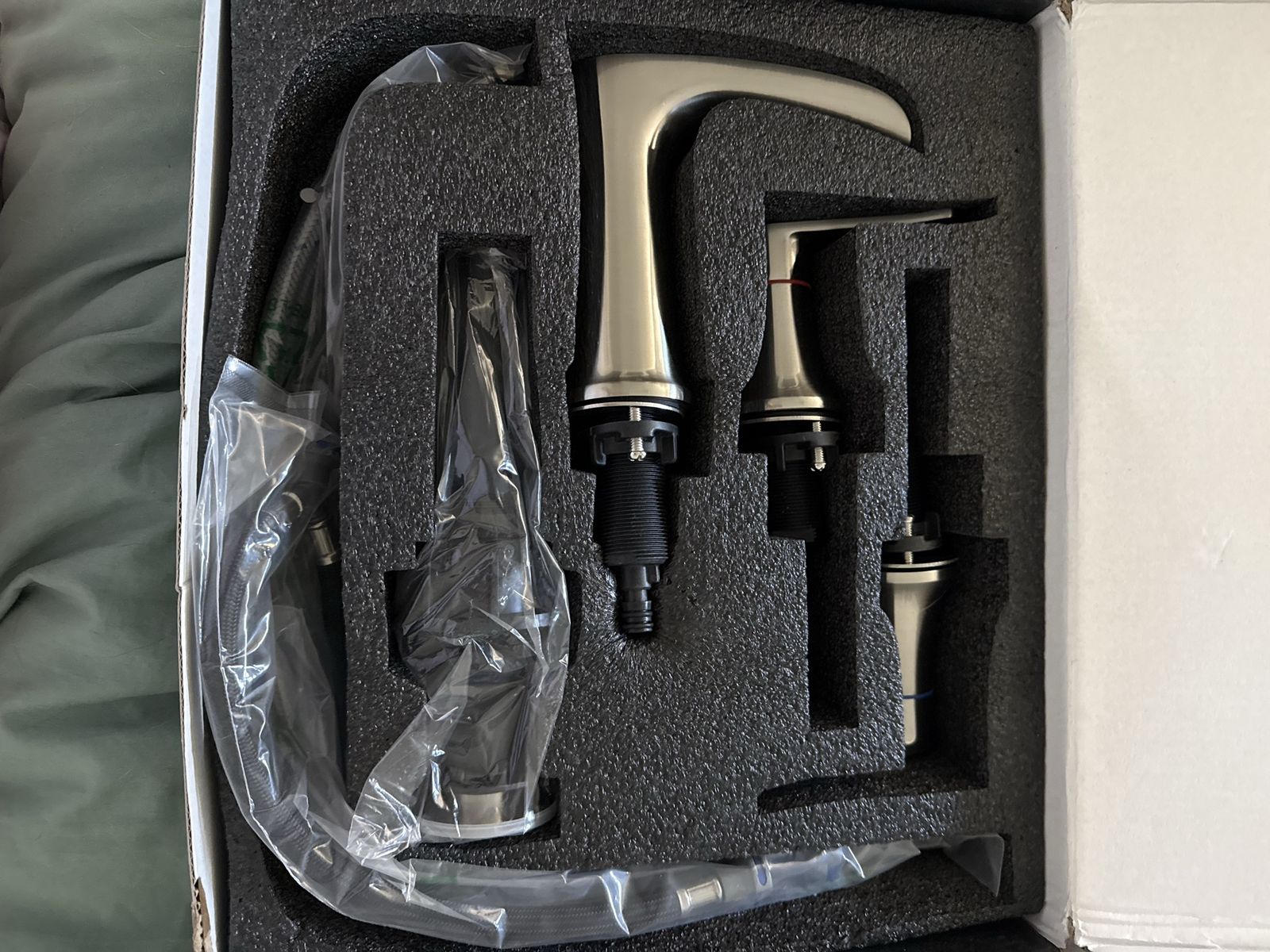 Unbranded Brushed Nickel Waterfall Bathroom Faucet with hot and cold handles