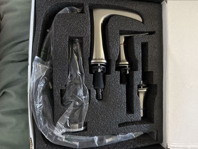 Unbranded Brushed Nickel Waterfall Bathroom Faucet with hot and cold handles