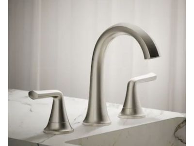 Kohler Widespread Bathroom Sink Faucet,, Brushed Nickel, New