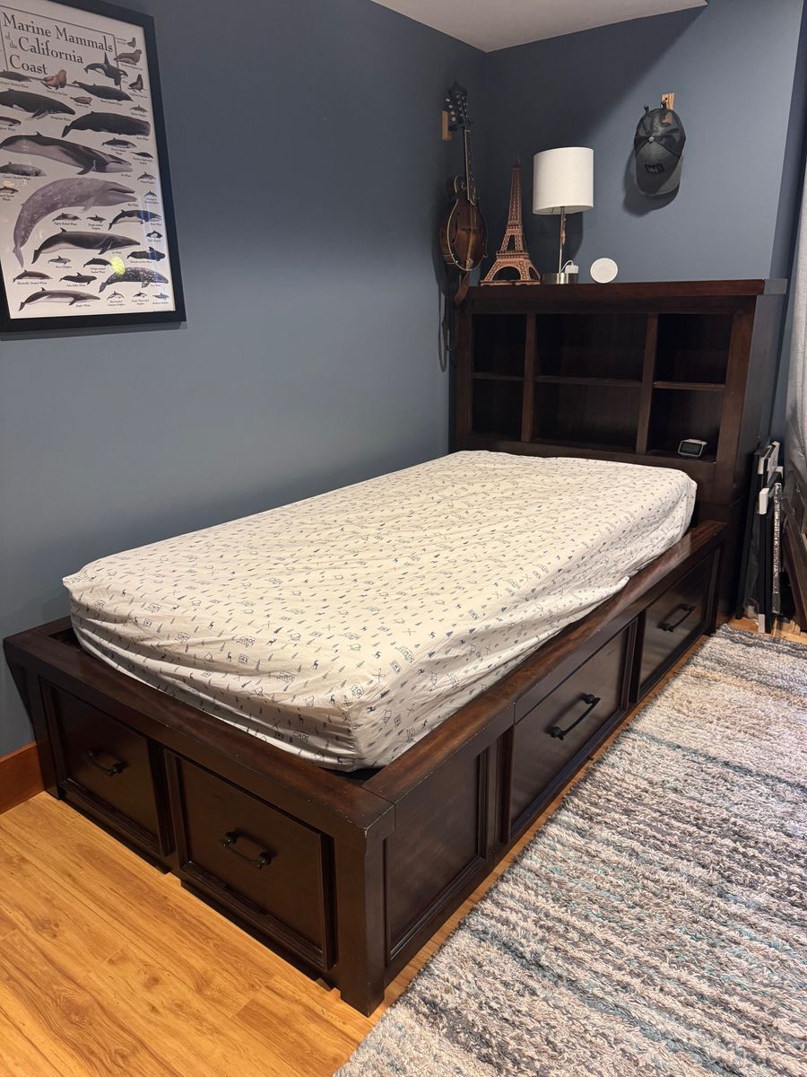 2 twin captain beds, espresso finish (1 for $300, or both for $500)