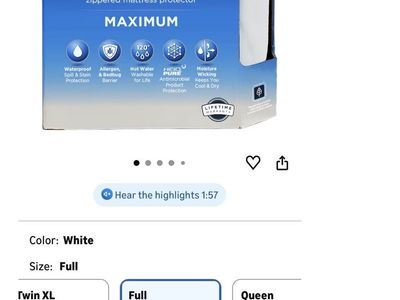 Full Zipper Mattress Protector New