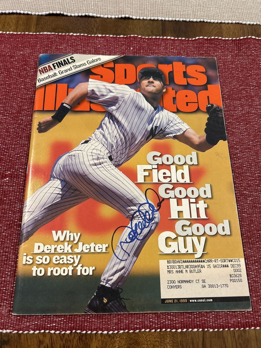 Derek Jeter Hand Signed Sports Illustrated Autograph New York Yankees Auto Magazine w/COA Sticker MLB Baseball