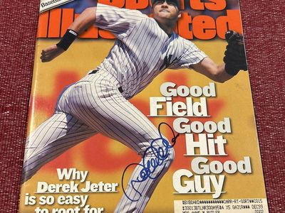 Derek Jeter Hand Signed Sports Illustrated Autograph New York Yankees Auto Magazine w/COA Sticker MLB Baseball