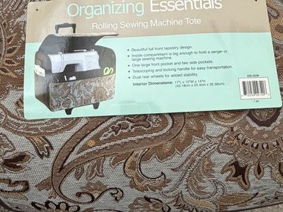Organizing Essentials Rolling Sewing Machine Tote - Tapestry Design, Large Capacity, Portable