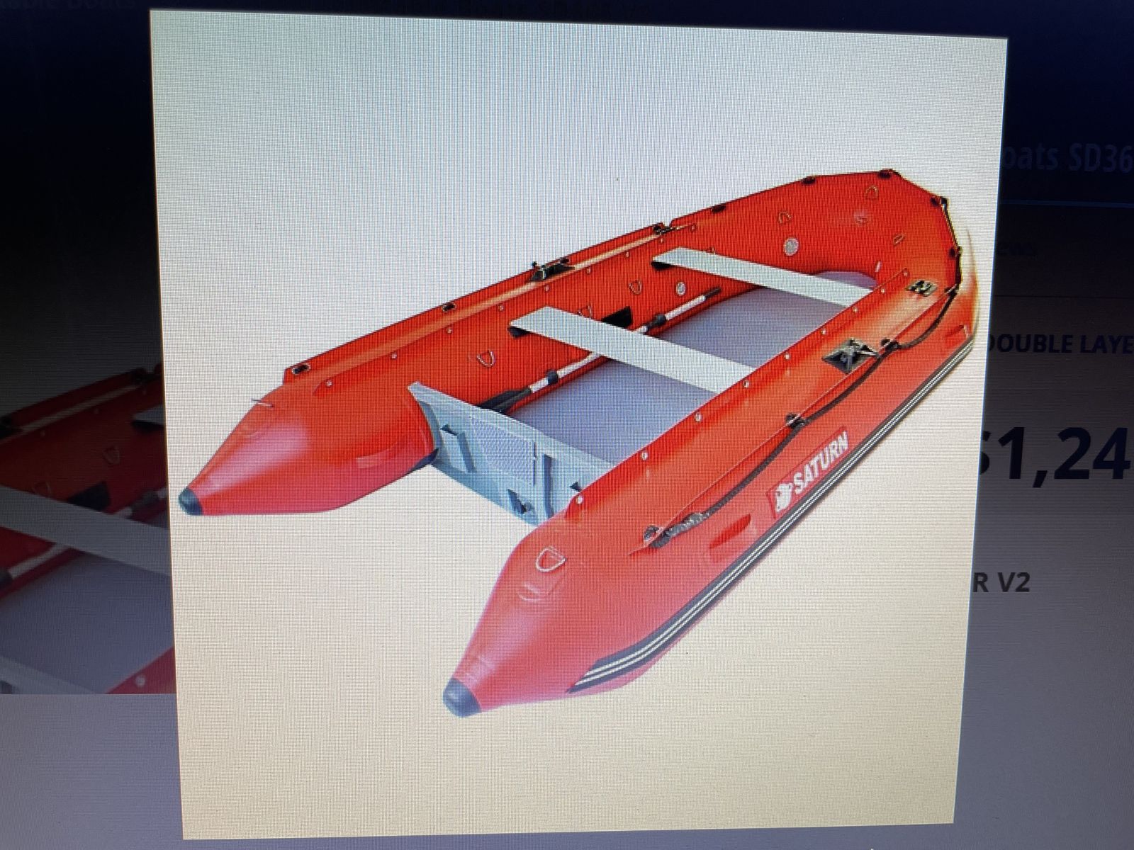 12 ft saturn inflatable  &15 hp johnson outboard