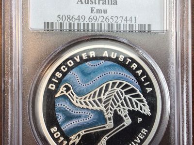 2011 Discover Australia Dreaming Series 1oz Silver Colorized Emcoin PCGS certified Proof PR69 Deep Cameo DCAM