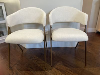 New in Box Set of 2, Fabric Upholstered Dining Room Kitchen