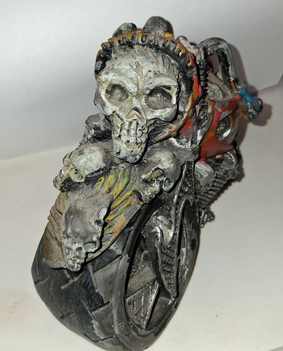 Skull Motorcycle Decor - Unique Biker Themed Collectible Bank.