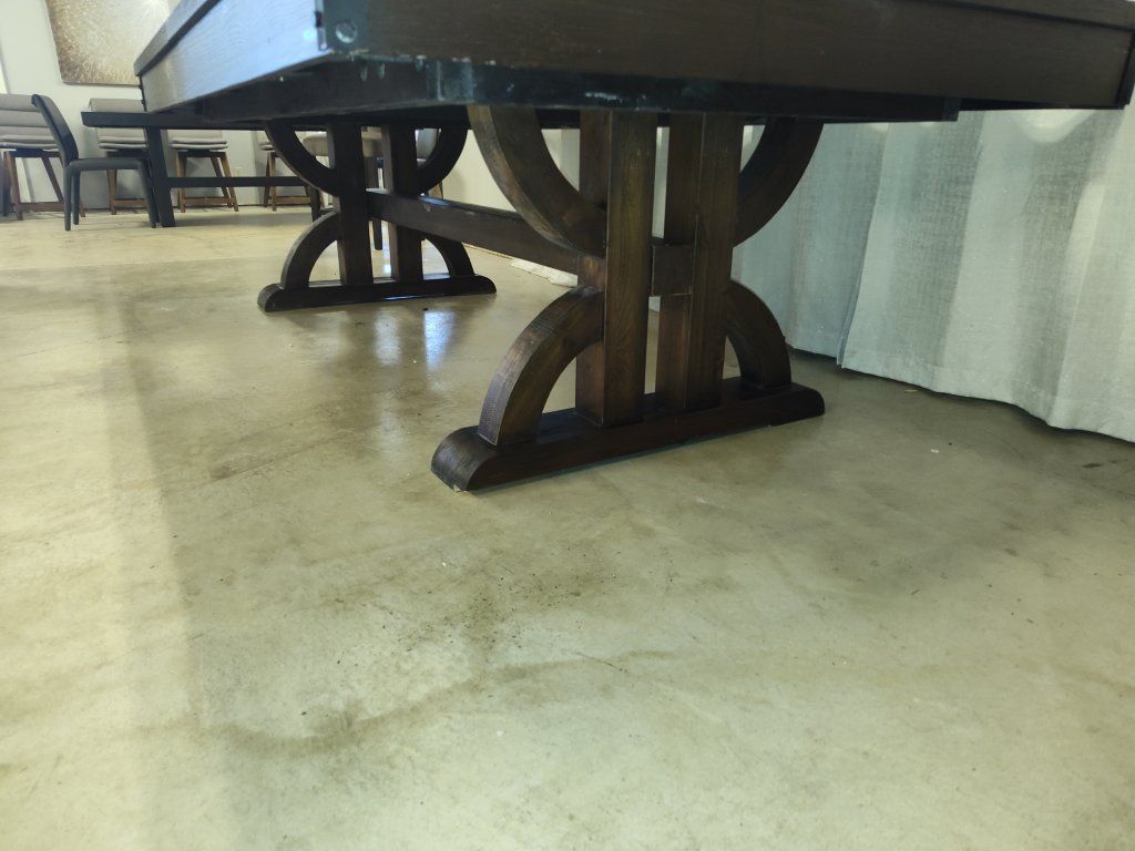 Imperial Billiards 8ft Pool Table Dark Wood w/ Blue Felt & Trestle Base