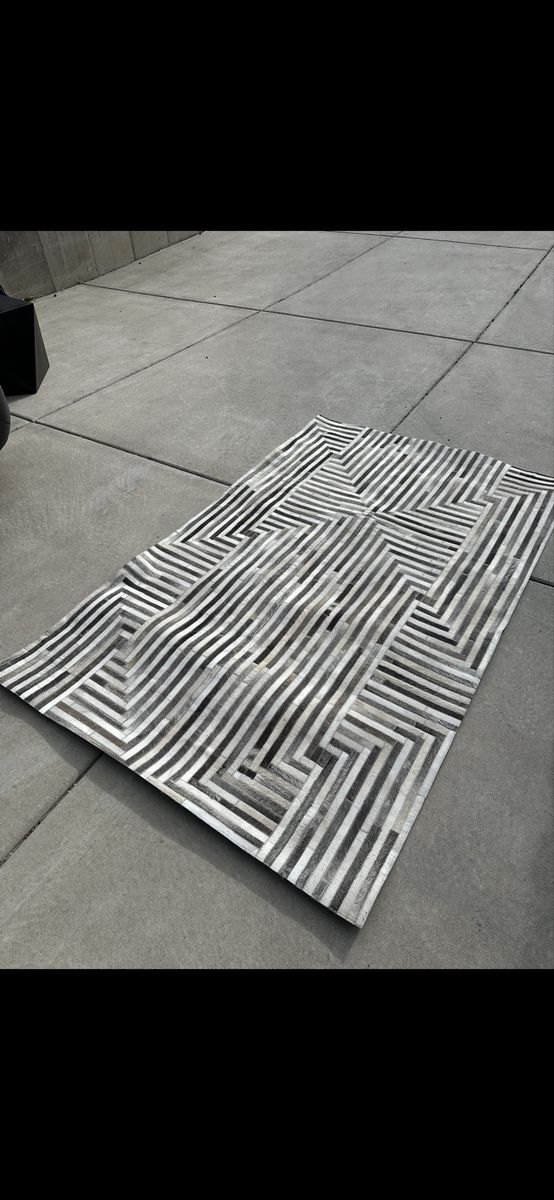 100% natural leather 5x8 area rug