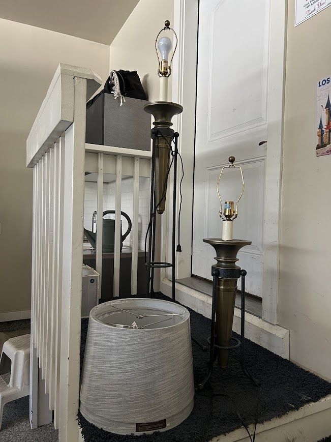 Ethan Allen Metal Floor and Table Lamps with New Shades