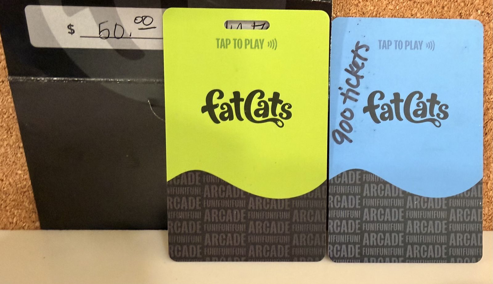 Fat Cats Gift card and Additional Card With Ticket