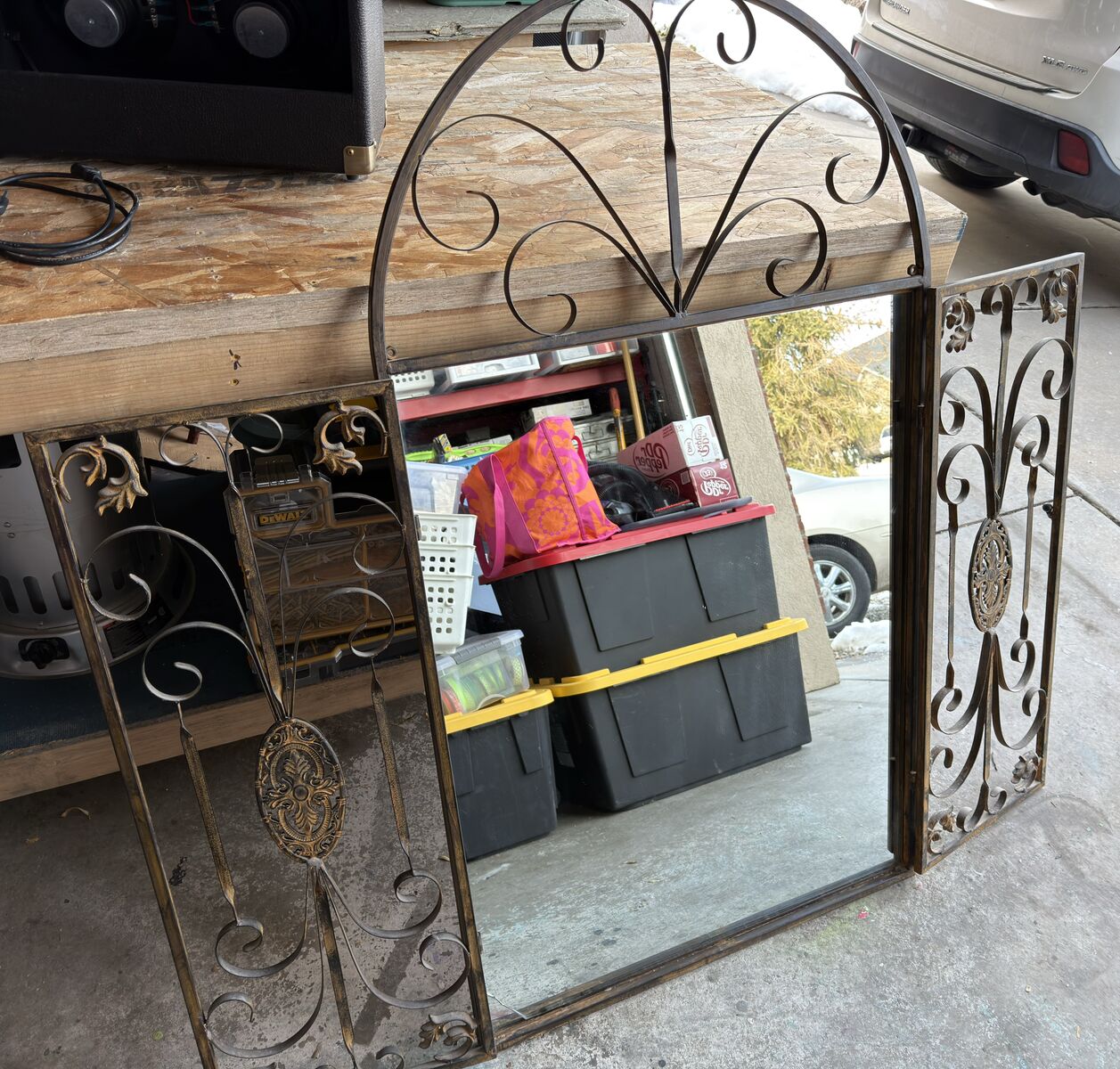 Heavy metal mirror, small crack