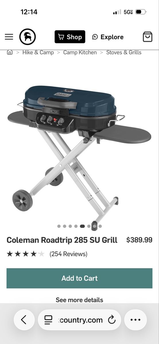 Coleman portable grill with cover