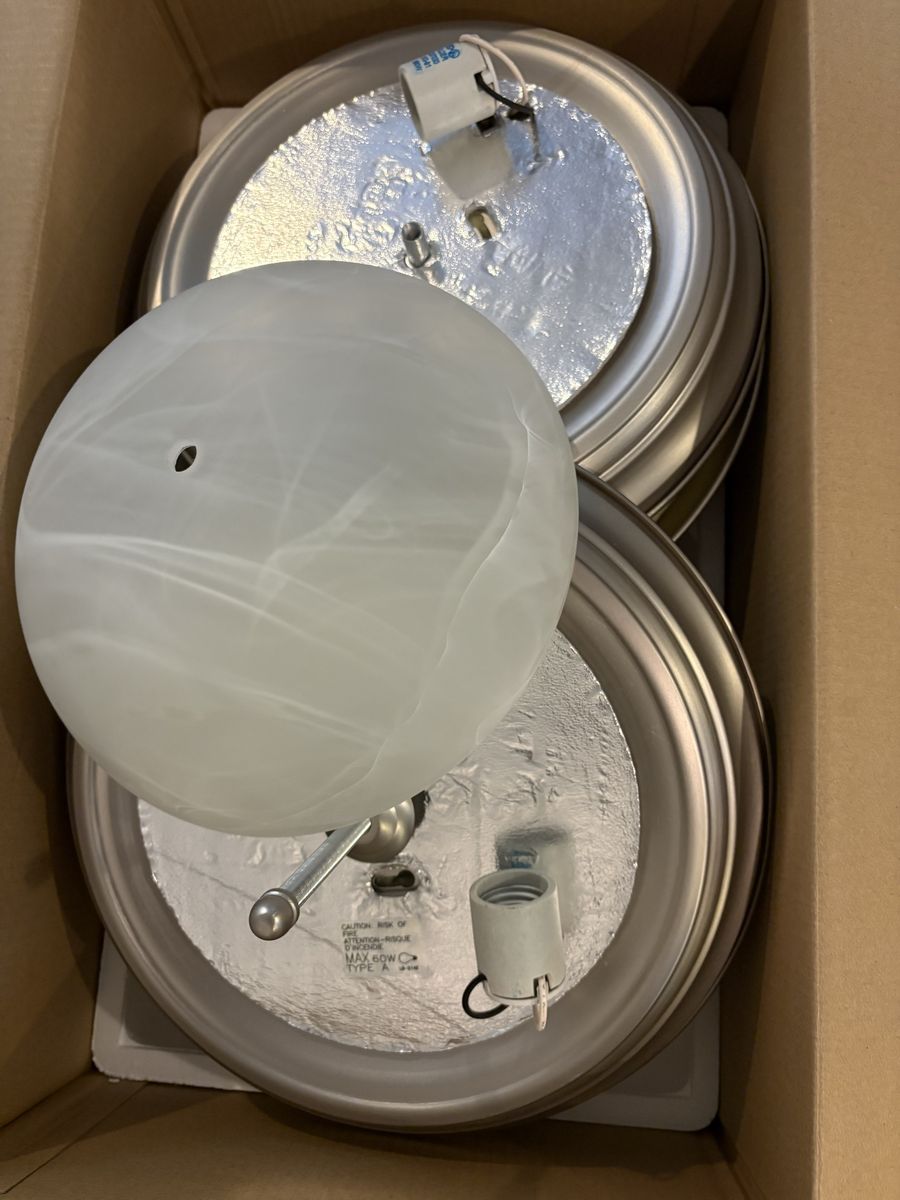 Nickel traditional flush mount ceiling light $10 each