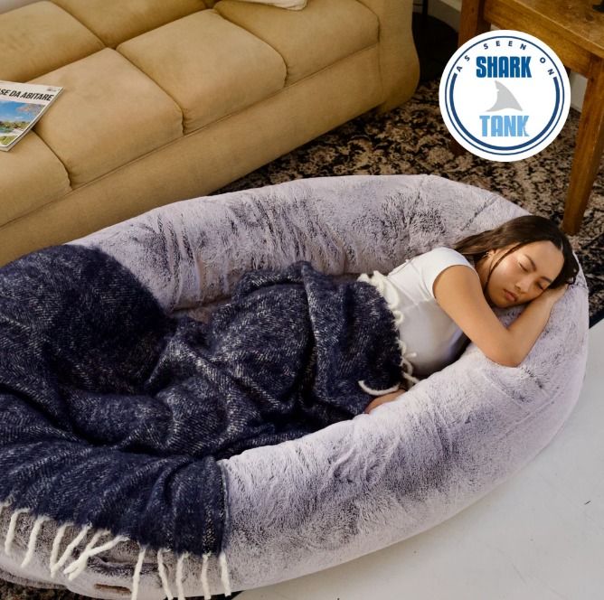 New Plufl Human Dog Bed Standard Artic Gray