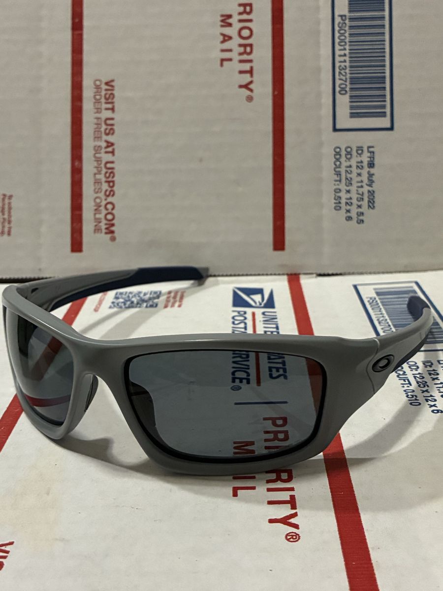 Oakley Crankcase Square Sunglasses Matte Grey Frame Black Iridium Lenses