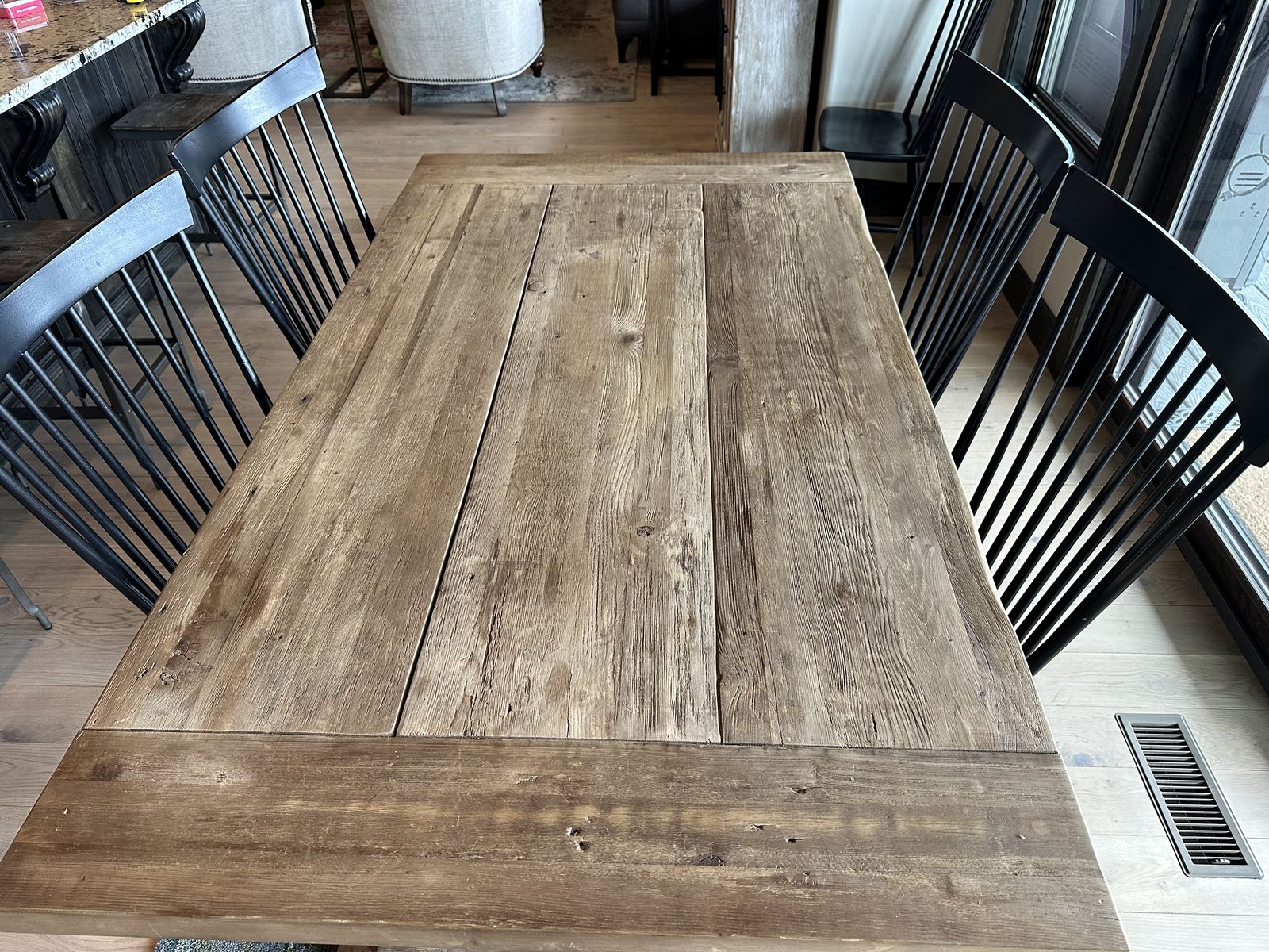 Rustic Farmhouse Extendabe Trestle Dining Table 72-102” x 40” Seats 6-10