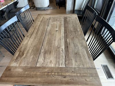 Rustic Farmhouse Extendabe Trestle Dining Table 72-102” x 40” Seats 6-10