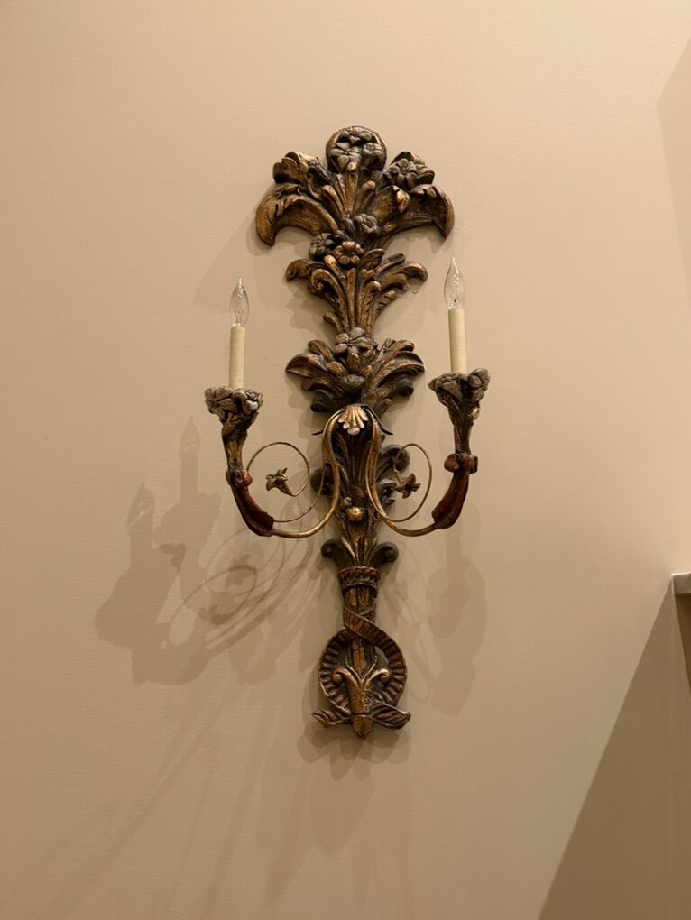 Elegant pair of decorative wall sconces