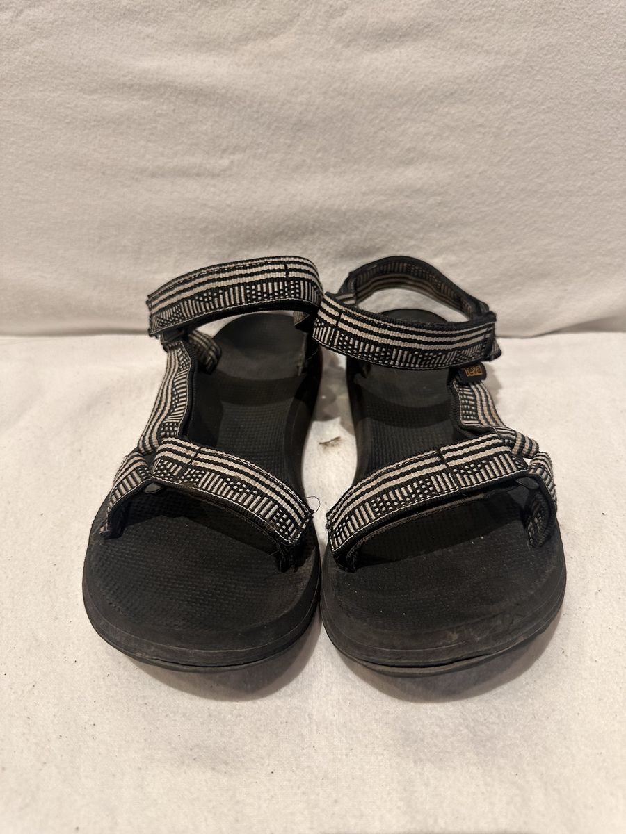 Teva youth size 3 black-and-white beach sandals