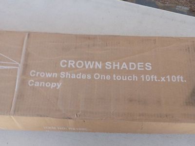 Crown Shades One Touch 10x10ft Canopy - New in Box, Easy Setup