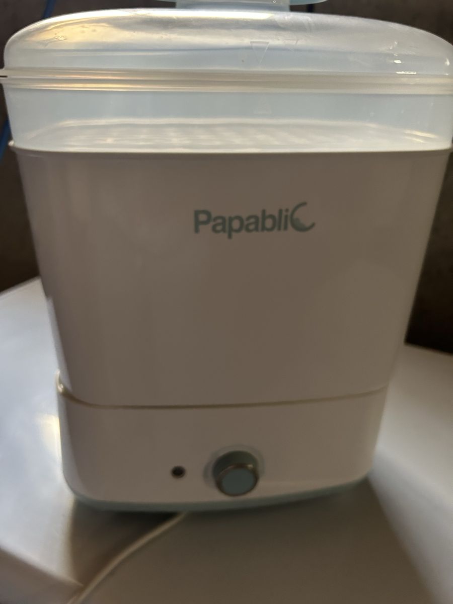 Papablic Baby Bottle Electric Steam Sterilizer & Dryer - White/Blue - Used