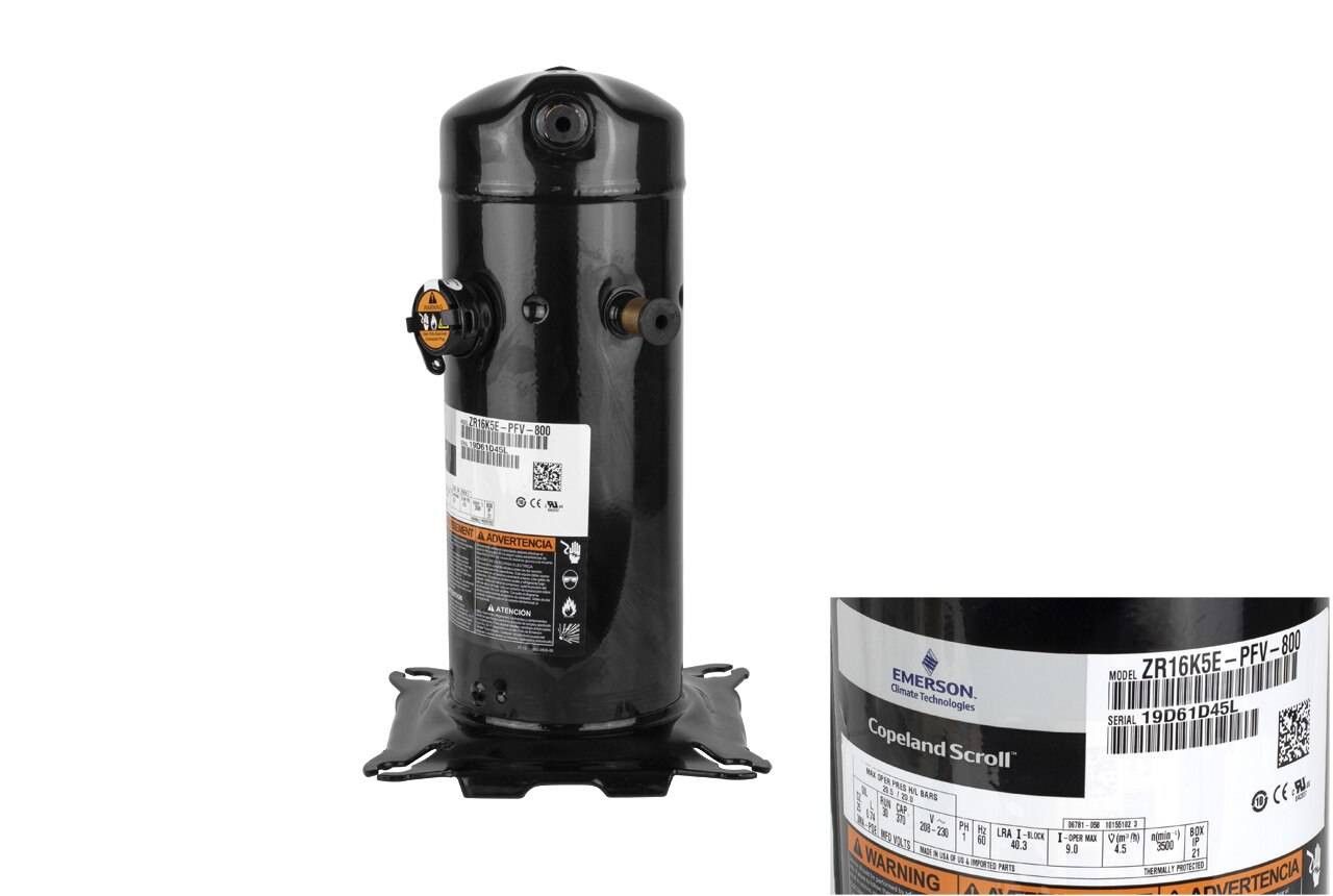 ZR16K5E-PFV-800 is a Copeland Scroll Compressor.