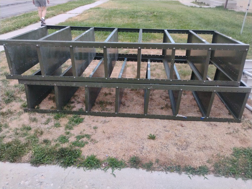 Industrial Metal Shelving 2 Units - Olive Green