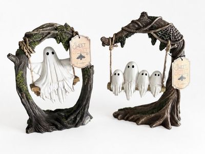 Sweet Street Spooky Ghost on Swing Resin Figurine Halloween Decor